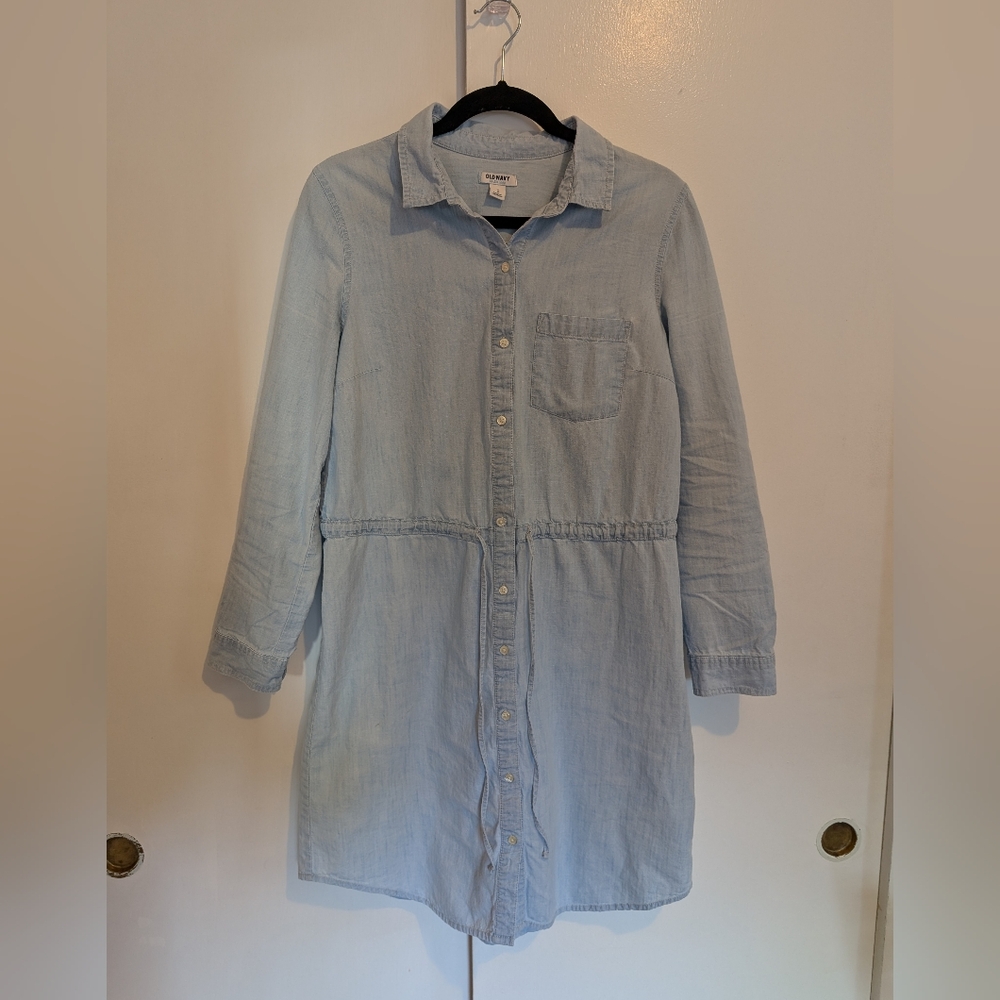 Old Navy Light Blue Shirt Dress Size Medium